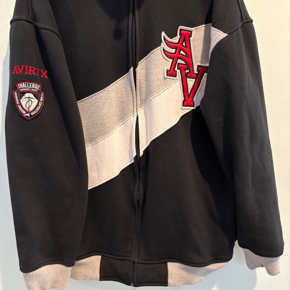Vintage Avirex Jacket XL Y2K Challenge Series Full Zip Black Gray AV Patch - Picture 6 of 14